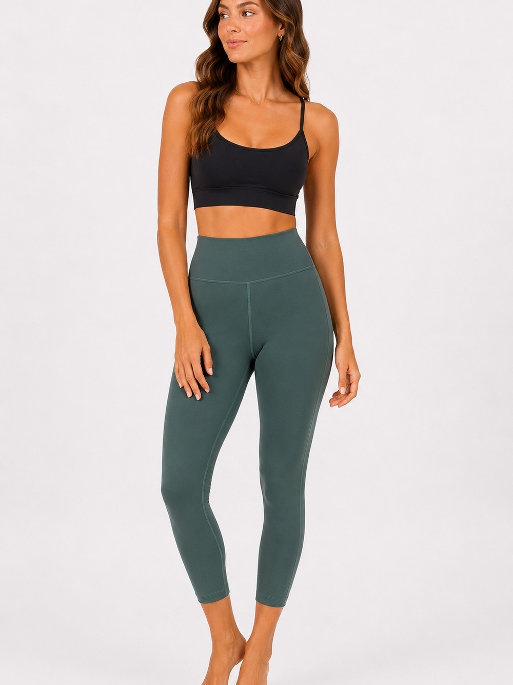 lululemon High-Rise Cropped Leggings in Deep Teal